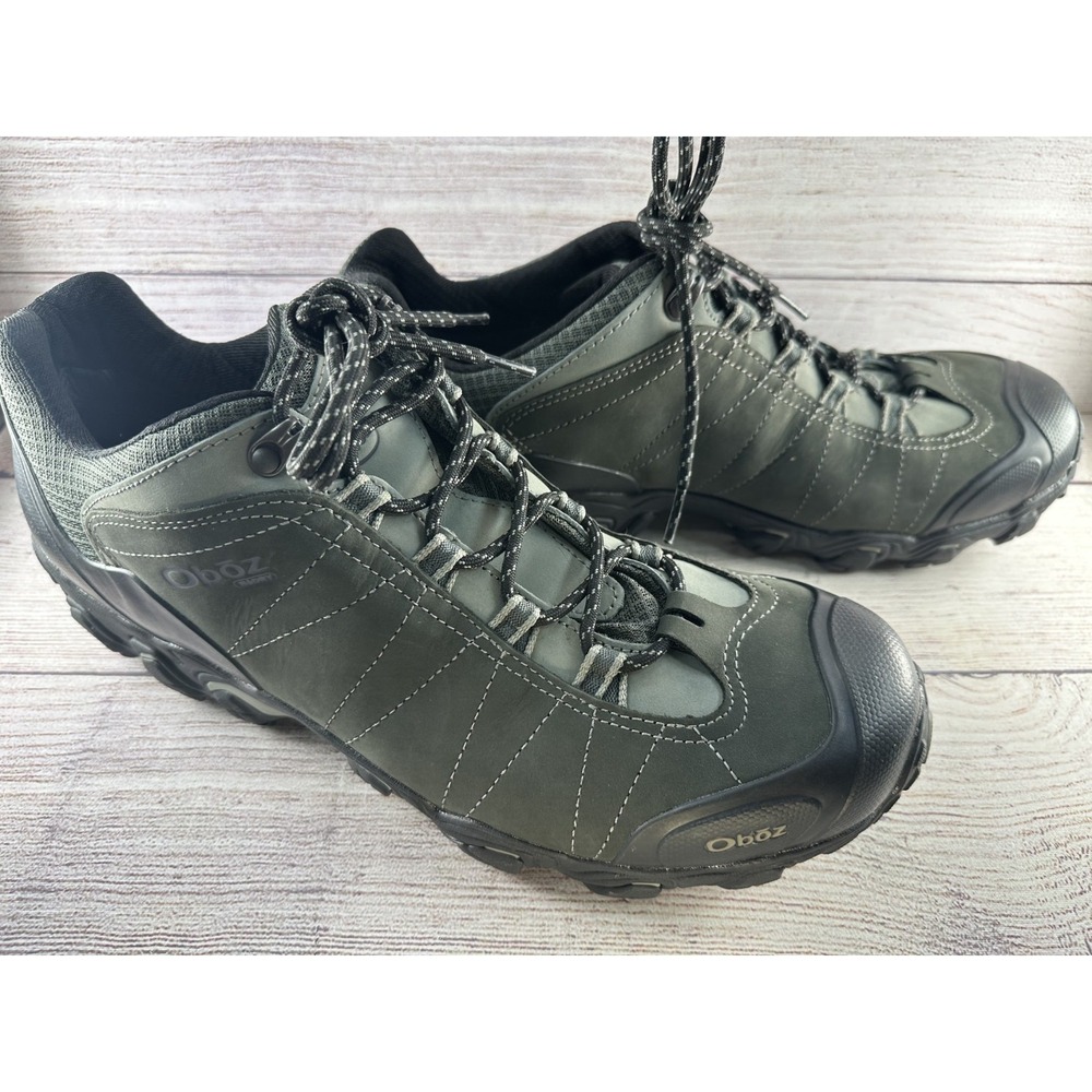 Oboz Men's Dark Shadow Bridger Low B-Dry Waterproof Lace Up Hiking Shoes 14